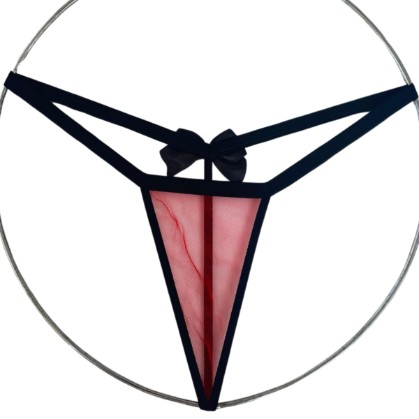 Tül Kırmızı Model Siyah Kurdaleli Tanga Külot Modellerimiz 83041